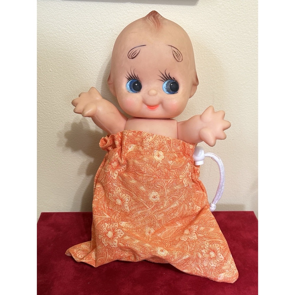 Retro Kewpie Doll 10" Large Green Feather - Picture 8 of 10